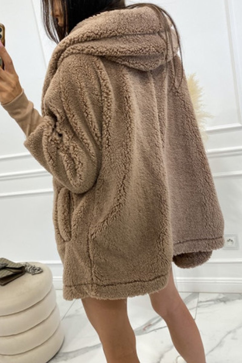 Clara/ Soft Hooded Plush Jacket