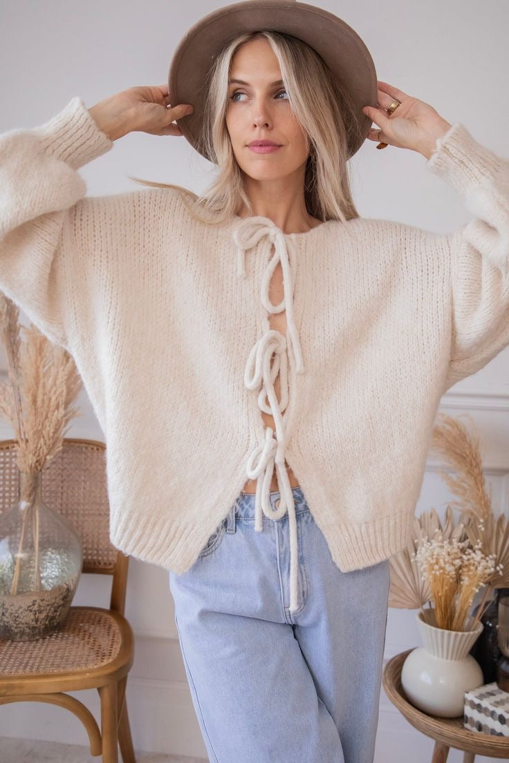 Skye/ Bow Cardigan Vest