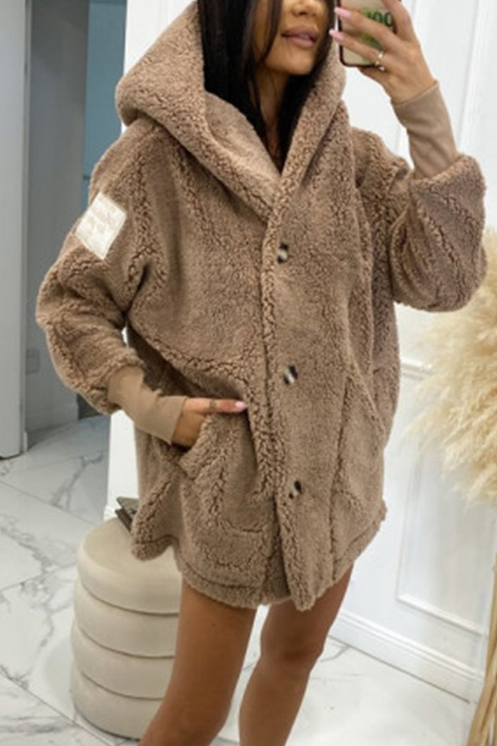 Clara/ Soft Hooded Plush Jacket